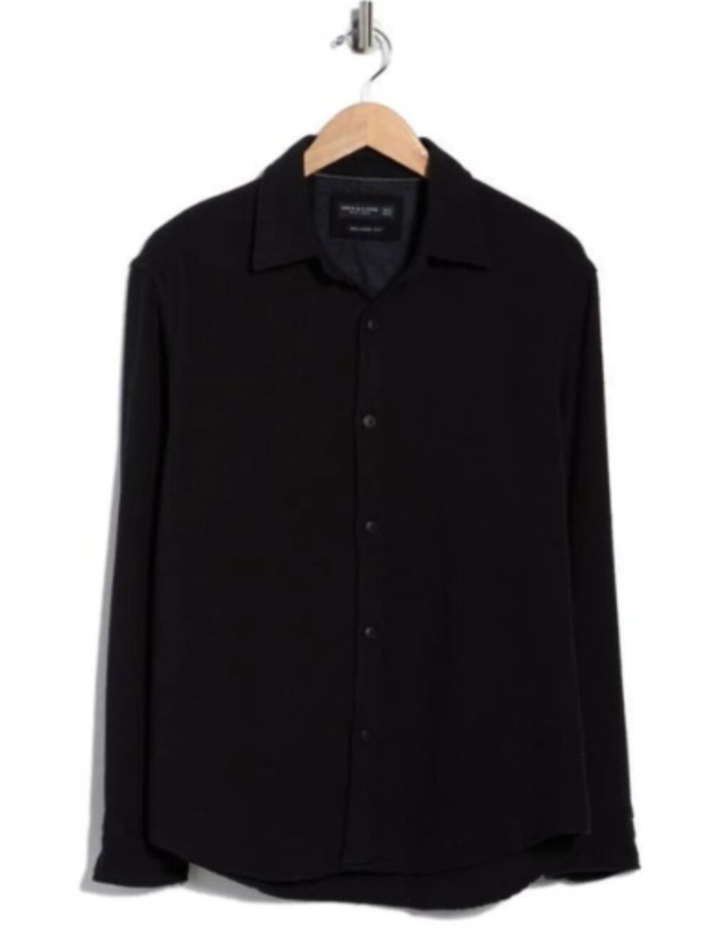 Denim and Flower Men's Black Relaxed Fit Textured Button-Up Shirt Medium